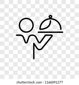 Waiter vector icon isolated on transparent background, Waiter logo concept
