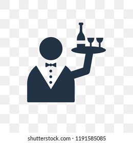 Waiter vector icon isolated on transparent background, Waiter transparency concept can be used web and mobile
