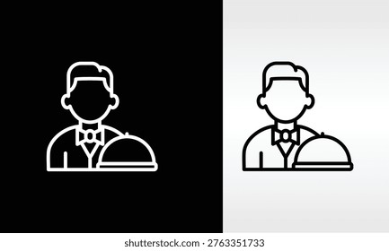 Waiter Vector, Icon Or Logo Sign Isolated Symbol Illustration