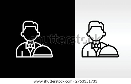 Waiter Vector, Icon Or Logo Sign Isolated Symbol Illustration