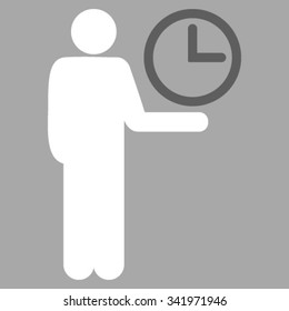 Waiter vector icon. Style is bicolor flat symbol, dark gray and white colors, rounded angles, silver background.