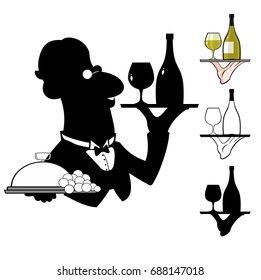 The waiter. Vector illustration