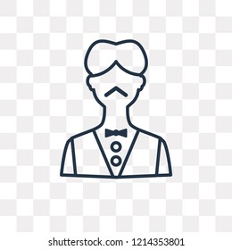Waiter vector outline icon isolated on transparent background, high quality linear Waiter transparency concept can be used web and mobile