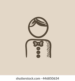 Waiter vector sketch icon isolated on background. Hand drawn Waiter icon. Waiter sketch icon for infographic, website or app.