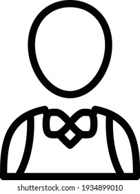 icono de línea delgada del vector del camarero