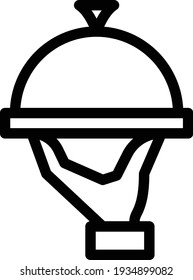 icono de línea delgada del vector del camarero