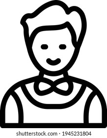 waiter vector thin line icon