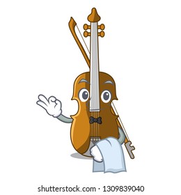 Waiter violin in the cartoon music room