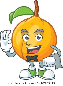 Waiter whole nutmeg character cartoon with mascot