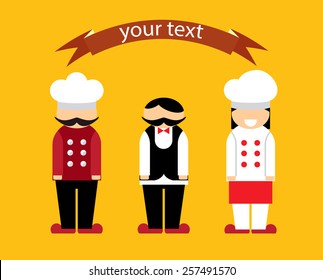 waiter,cook,chef