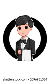 Ilustración de dibujos animados del Día del Trabajo para un niño de Waiters