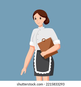 Ilustración de diseño de caracteres de Waiters Girl Profession