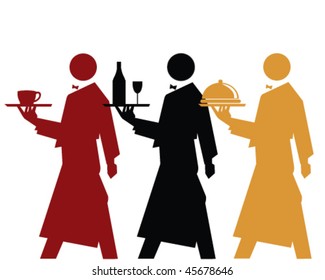 waiters silhouettes