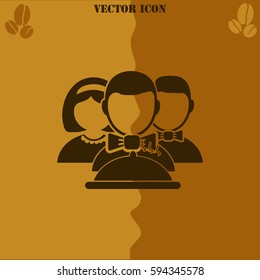 Waiters vector  icon. Coffee symbol background.