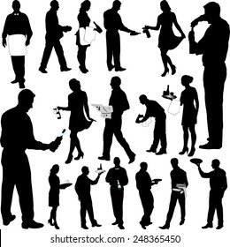 waiters and waitresses big collection - vector