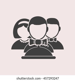 Waiters web icon. Isolated illustration