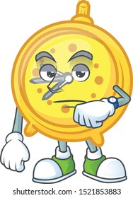 Waiting alarm clock character on white background