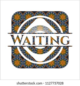 Waiting arabesque badge. arabic decoration.