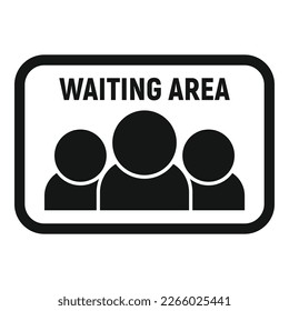 Waiting area board icon simple vector. Wait room. Chair person