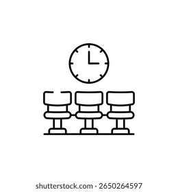 Design do ícone da área de espera com ilustração de estoque de fundo branco