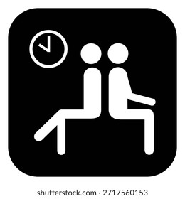 Icono del área de espera con el símbolo estilizado del asiento para las instalaciones públicas – Imagen de archivo vectorial de alta calidad