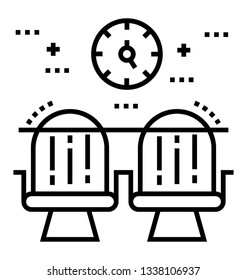 Waiting area, line vector icon.