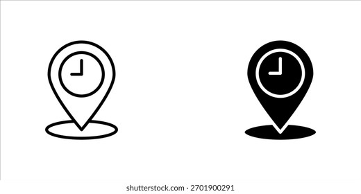 Icono de ubicación del área de espera establecido Vector simple. Espera. Silla hembra