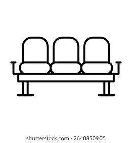 Waiting Area Seat Icon Outline Style Thin Line Symbol for Public Seating or Lounge