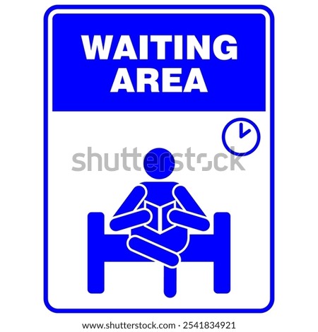 Waiting Area, sign and board vector