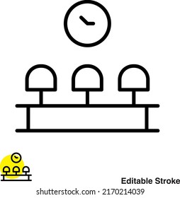 Waiting Area Vector Line Icon