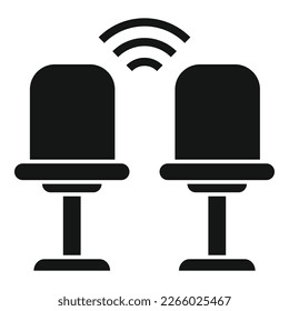 Wartebereich WiFi-Symbol einfache Vektorgrafik. Warte Zimmer. Flughafensitz