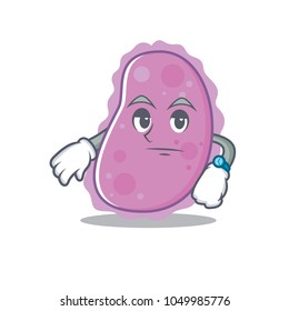 Waiting bacteria mascot cartoon style