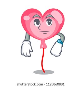 Waiting ballon heart mascot cartoon