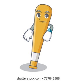 Waiting baseball bat character cartoon