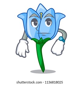 Waiting bell flower mascot cartoon