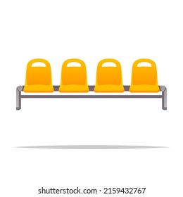 Waiting bench chairs vector isolated illustration