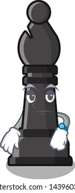 Waiting bishop chess in the cartoon shape