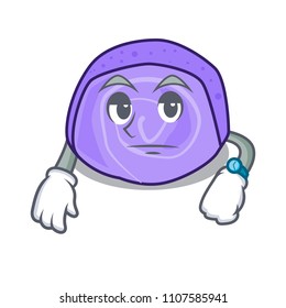 Waiting blueberry roll cake mascot cartoon