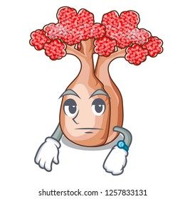 Waiting bottle shaped tree on a cartoon