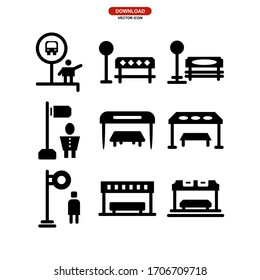waiting bus icon or logo isolated sign symbol vector illustration - Collection of high quality black style vector icons
