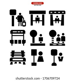 waiting bus icon or logo isolated sign symbol vector illustration - Collection of high quality black style vector icons
