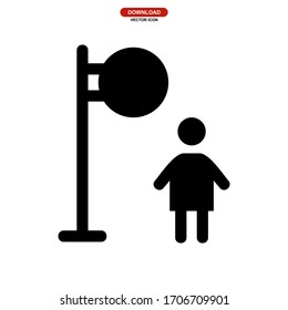 waiting bus icon or logo isolated sign symbol vector illustration - high quality black style vector icons
