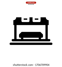 waiting bus icon or logo isolated sign symbol vector illustration - high quality black style vector icons
