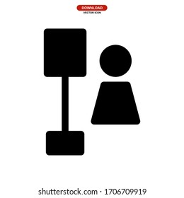 waiting bus icon or logo isolated sign symbol vector illustration - high quality black style vector icons
