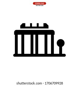 waiting bus icon or logo isolated sign symbol vector illustration - high quality black style vector icons
