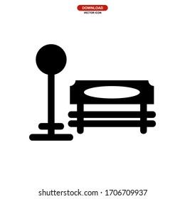 waiting bus icon or logo isolated sign symbol vector illustration - high quality black style vector icons
