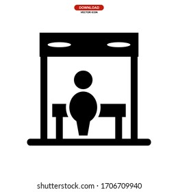 icono de bus de espera o logotipo símbolo de signo aislado ilustración vectorial - iconos vectoriales de estilo negro de alta calidad
