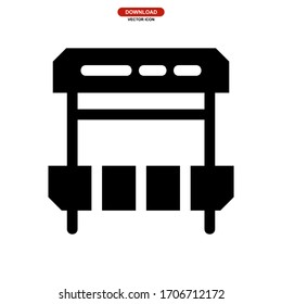 waiting bus icon or logo isolated sign symbol vector illustration - high quality black style vector icons

