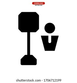 waiting bus icon or logo isolated sign symbol vector illustration - high quality black style vector icons
