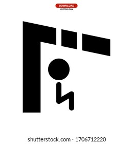 Wartebussymbol oder Logo einzeln auf Zeichen Vektorillustration Illustration - qualitativ hochwertige Vektorsymbole mit schwarzem Hintergrund
